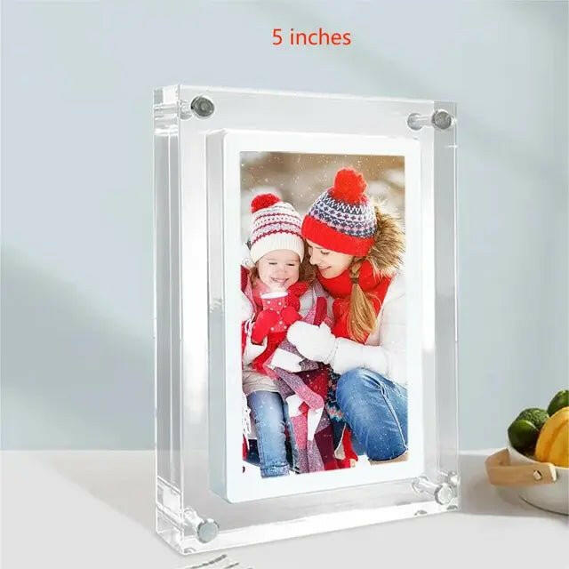 Acrylic Digital Photo Frame – 5/7 Inch IPS Screen 1000mAh Battery Vertical - GoTypical