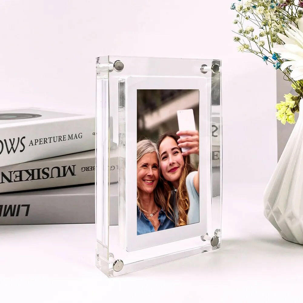 Acrylic Digital Photo Frame – 5/7 Inch IPS Screen 1000mAh Battery Vertical - GoTypical