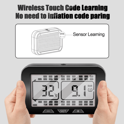 Solar-Powered Tire Pressure Monitor – Bluetooth 18-Digit Display TPMS - GoTypical