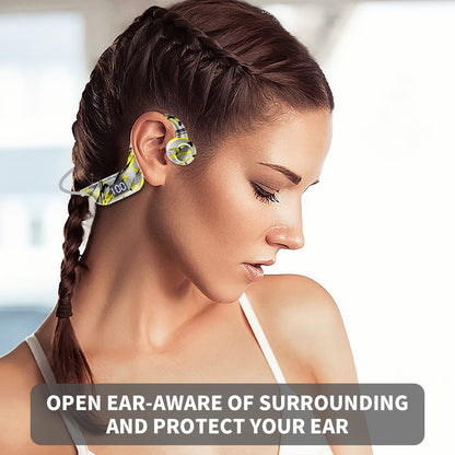 AKZ - G9 Graffiti Bone Conduction Wireless Bluetooth Earphones Insert Card Digital Display Hanging Ear Wireless Earphones - GoTypical