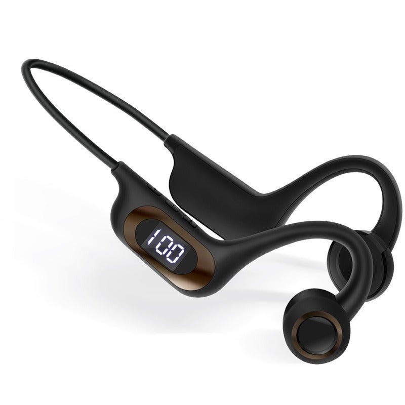 AKZ - G9 Graffiti Bone Conduction Wireless Bluetooth Earphones Insert Card Digital Display Hanging Ear Wireless Earphones - GoTypical