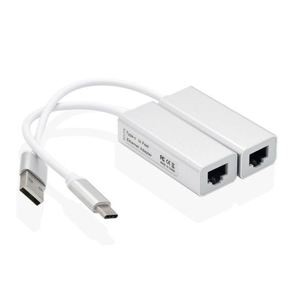 Aluminum alloy 2.0USB 100Mbps Ethernet card with no drive and cable Type - C to RJ45 Ethernet interface converter - GoTypical