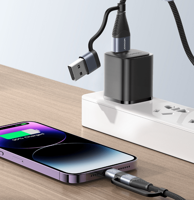 . Aluminum Alloy 4-in-1 Data Cable – Fast Charging 60W, Woven Fabric - GoTypical