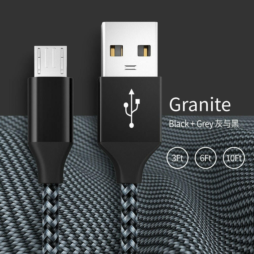 . Android V8 Fast Charging Braided Aluminum Alloy USB Cable – 1m - GoTypical
