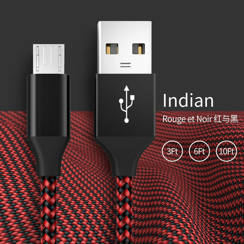 . Android V8 Fast Charging Braided Aluminum Alloy USB Cable – 1m - GoTypical