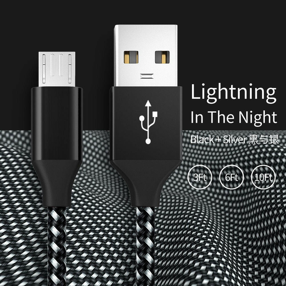 . Android V8 Fast Charging Braided Aluminum Alloy USB Cable – 1m - GoTypical