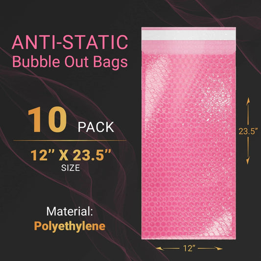 Anti Static Bubble Bags 12x23.5 Inch – Self-Seal Pouches 10-Pack ESD-Safe - GoTypical