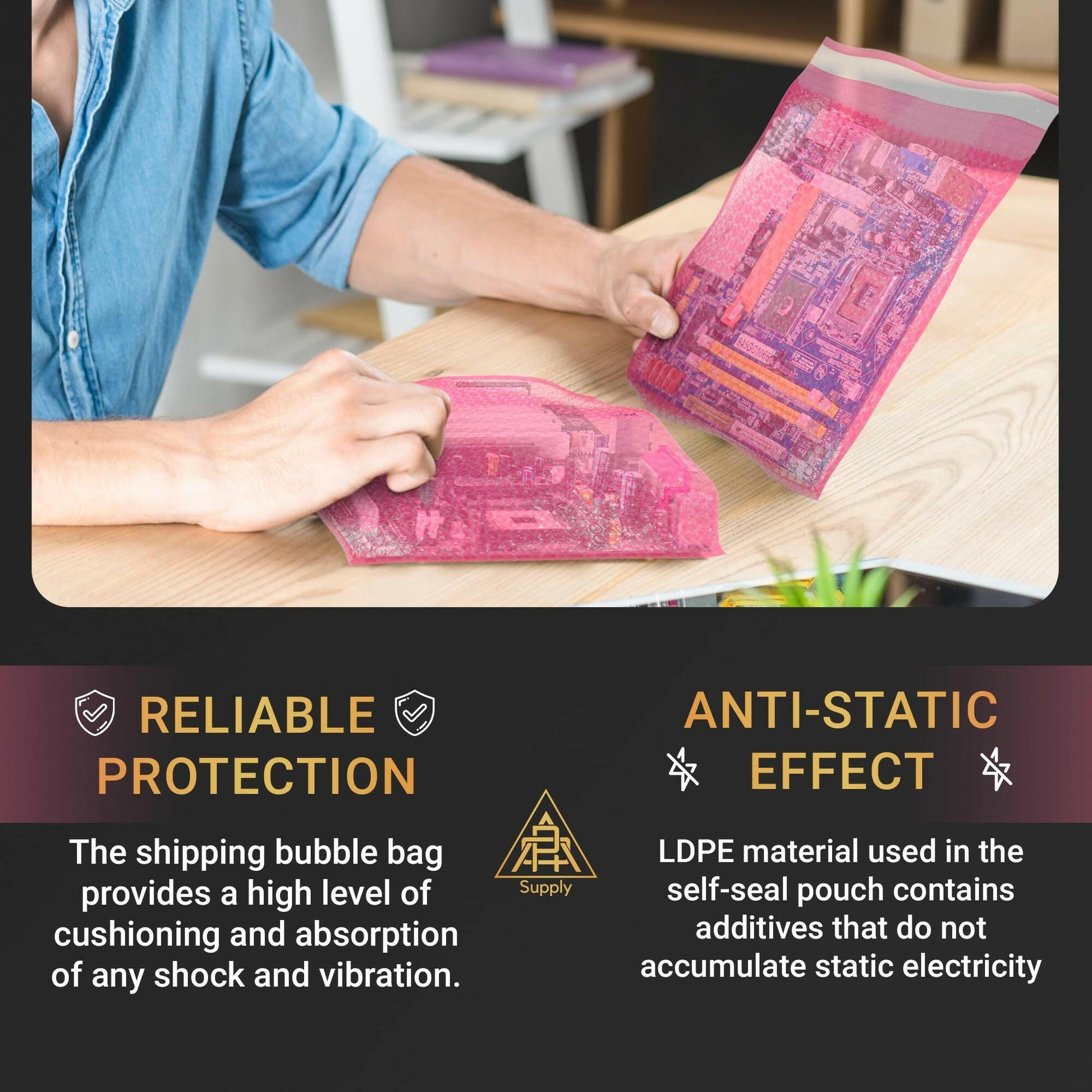 Anti Static Bubble Bags 12x23.5 Inch – Self-Seal PE Pouches 60-Pack - GoTypical