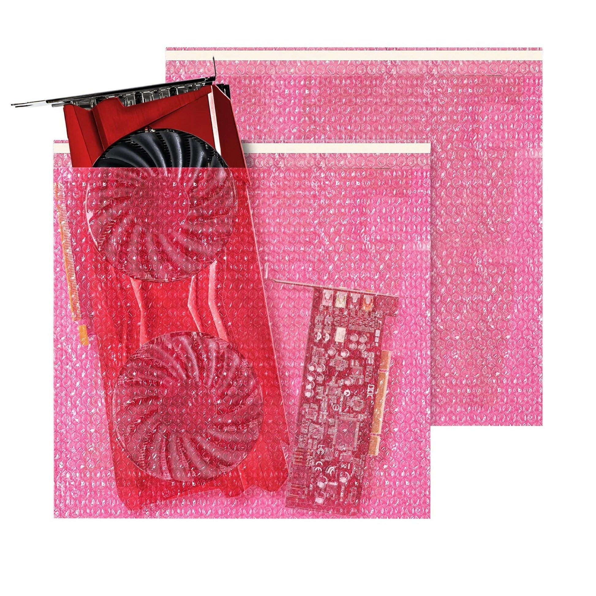 Anti Static Bubble Bags 24x24 Inch – Pink Self-Seal PE Pouches 40-Pack - GoTypical