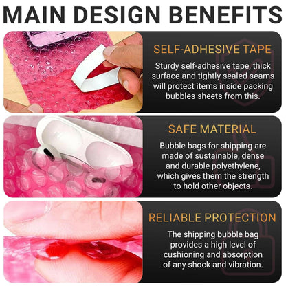 Anti Static Bubble Bags 24x24 Inch – Pink Self-Seal PE Pouches 40-Pack - GoTypical