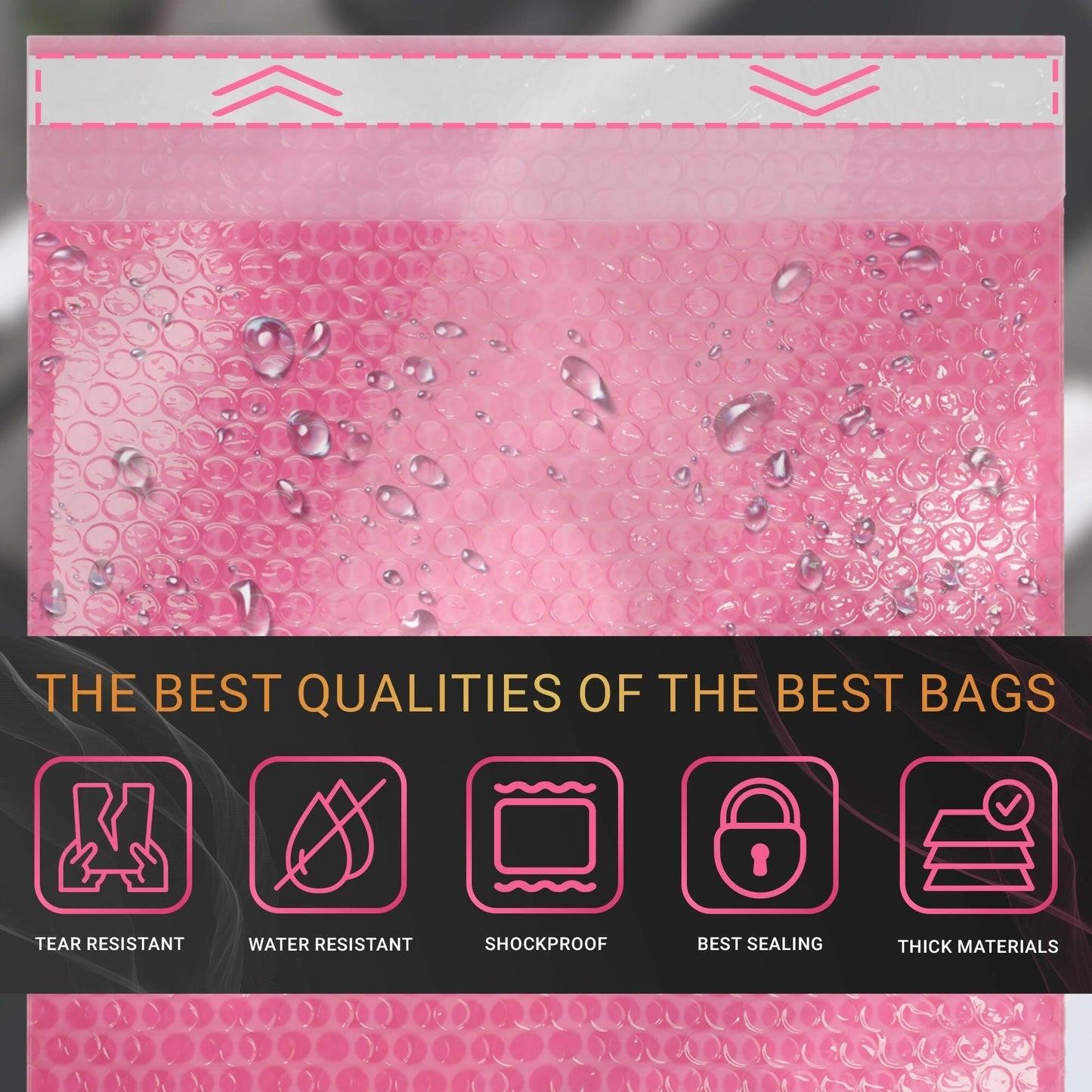 Anti Static Bubble Bags 24x24 Inch – Pink Self-Seal PE Pouches 40-Pack - GoTypical