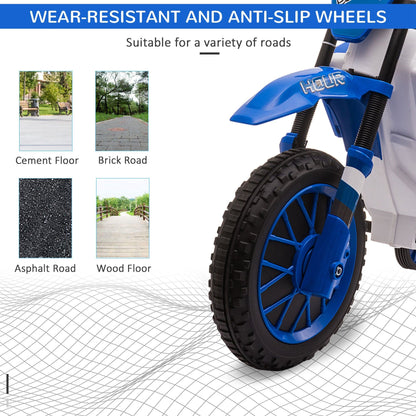 Aosom 12V Kids Motorcycle Dirt Bike Electric Battery - Powered Ride - On Toy Off - road Street Bike with Charging Battery, Training Wheels Blue - GoTypical