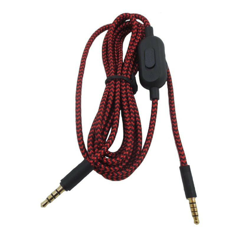. Braided Audio Cable – Compatible with Logitech GPRO X G233 G433 Red Black - GoTypical