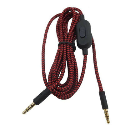 . Braided Audio Cable – Compatible with Logitech GPRO X G233 G433 Red Black - GoTypical