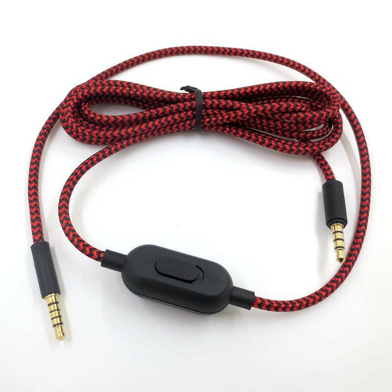 . Braided Audio Cable – Compatible with Logitech GPRO X G233 G433 Red Black - GoTypical