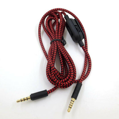 . Braided Audio Cable – Compatible with Logitech GPRO X G233 G433 Red Black - GoTypical