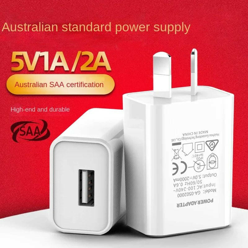 GAT Australian SAA Certified Fast Charging USB Wall Charger – 10W White - GoTypical