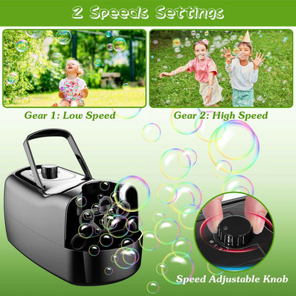 Automatic Bubble Machine – Dual Speed Large 10.82oz Tank for Kids Parties - GoTypical