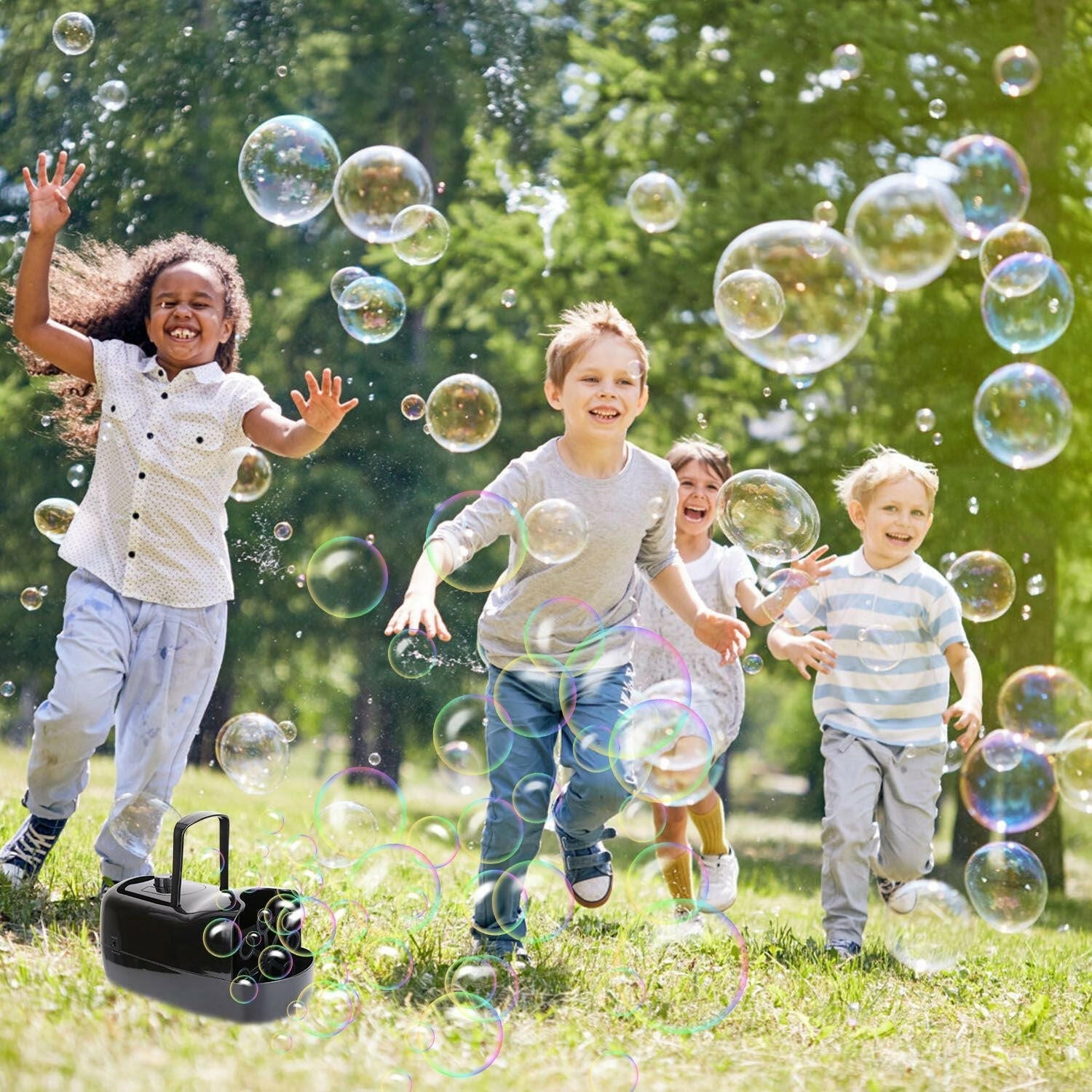 Automatic Bubble Machine – Dual Speed Large 10.82oz Tank for Kids Parties - GoTypical