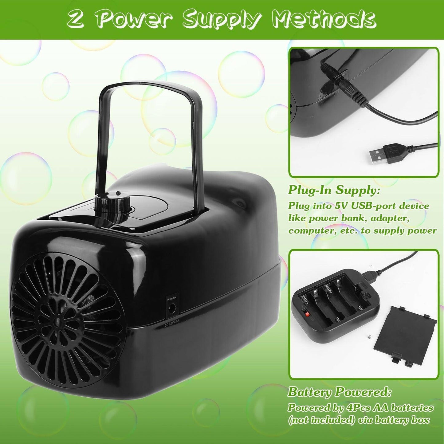 Automatic Bubble Machine – Dual Speed Large 10.82oz Tank for Kids Parties - GoTypical