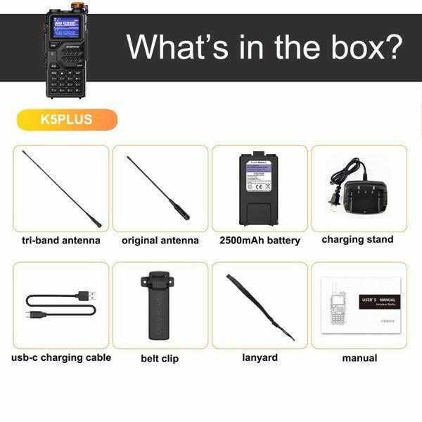 Baofeng K5PLUS Ham Radio – Long Range Portable Two Way Radio with USB-C - GoTypical