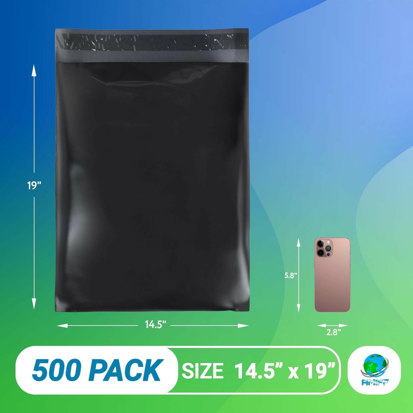 Poly Mailers – AMIFF Black 14.5 x 19 Inch Self-Seal Shipping Bags - GoTypical