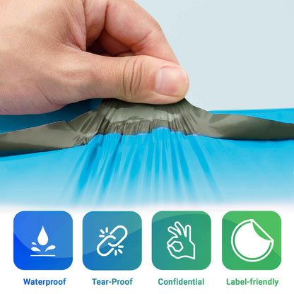 Amiff Blue Poly Mailers 14.5 x 19 Inches – 1000 Pack Waterproof Self-Seal Bags - GoTypical