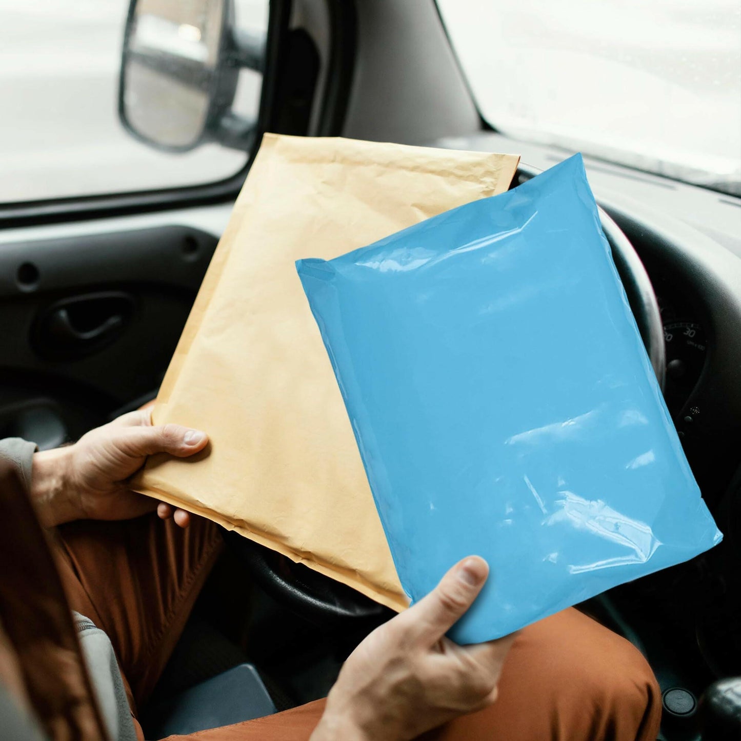 Amiff Blue Poly Mailers 14.5 x 19 Inches – 1000 Pack Waterproof Self-Seal Bags - GoTypical