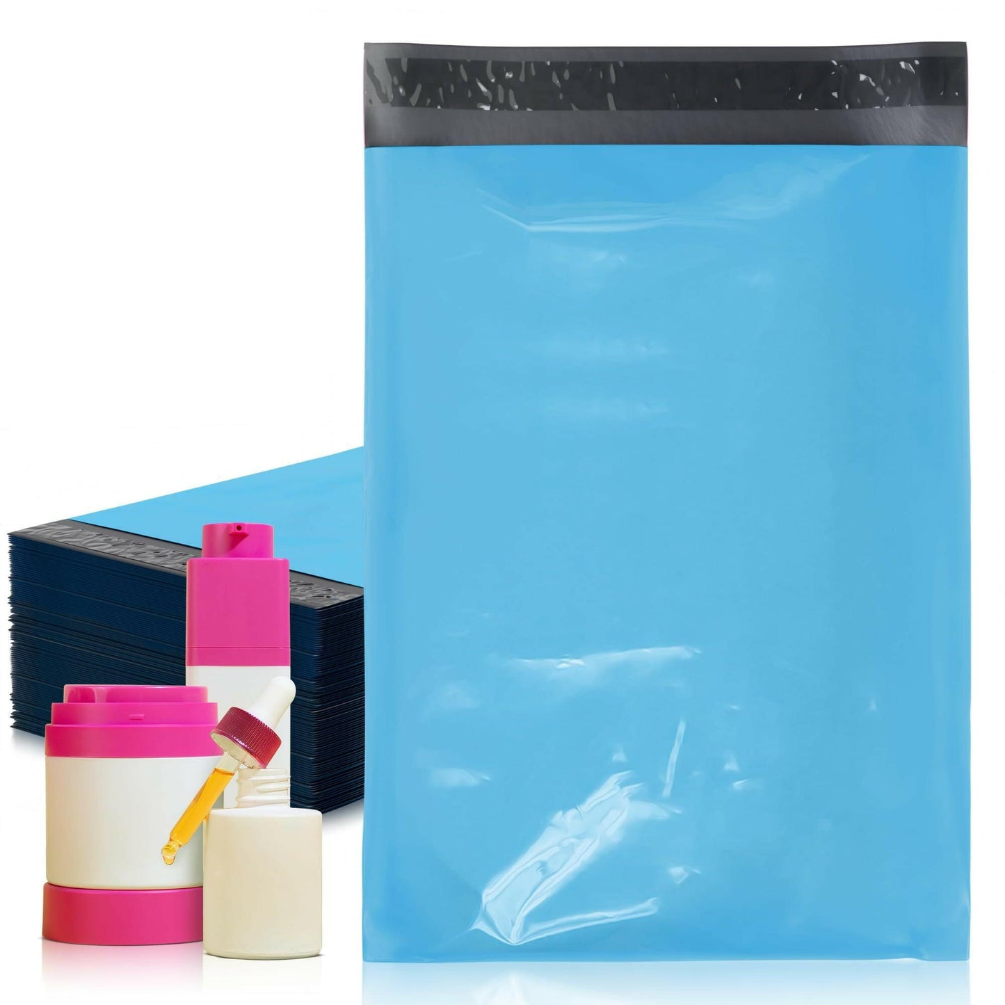 Amiff Blue Poly Mailers 14.5 x 19 Inches – 1000 Pack Waterproof Self-Seal Bags - GoTypical