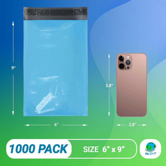. Blue Poly Mailers 6x9 Inches – 1000 Pack Waterproof Shipping Bags - GoTypical