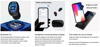 Bluetooth 5.1 Wireless Earbuds – TWS Stereo Headphones IPX7 Waterproof - GoTypical