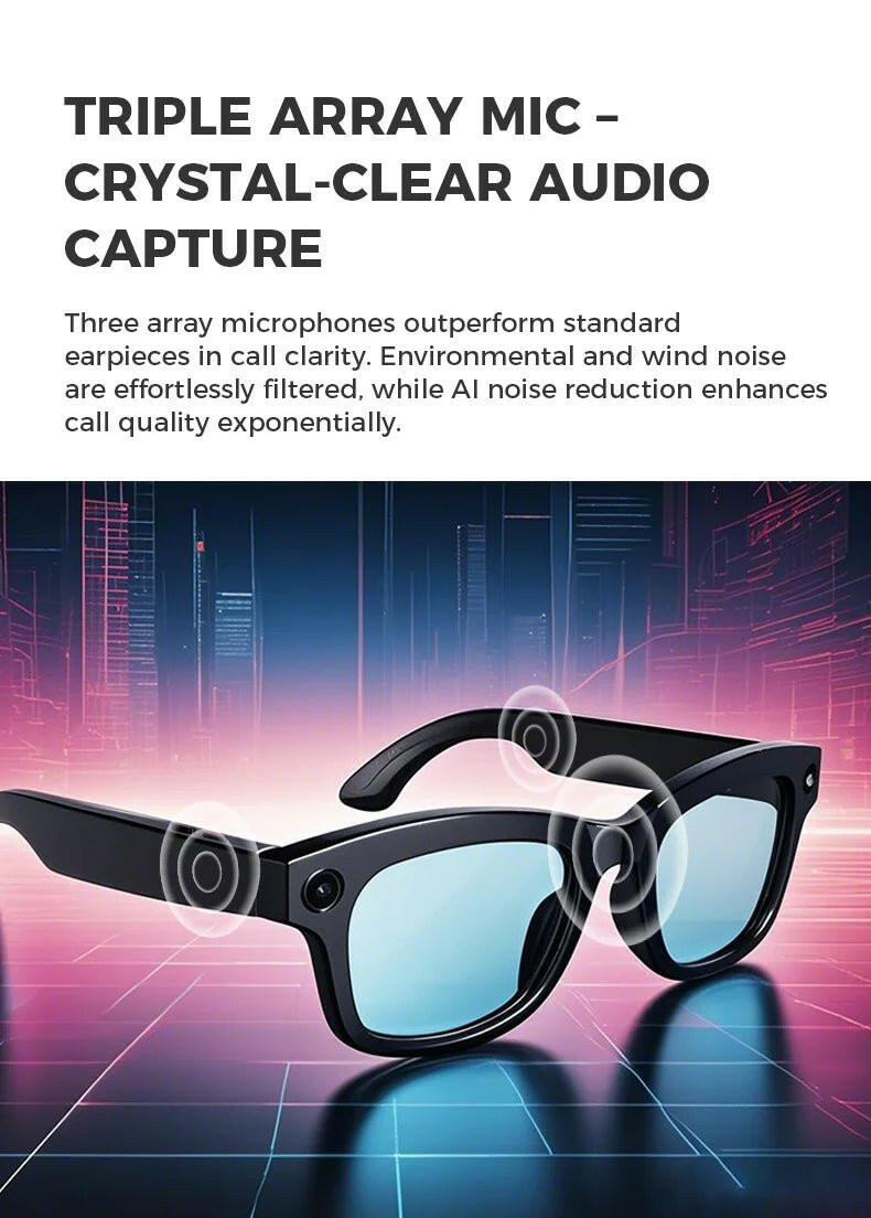 . Bluetooth AI Smart Glasses – 5MP Camera & Voice Assistant - GoTypical
