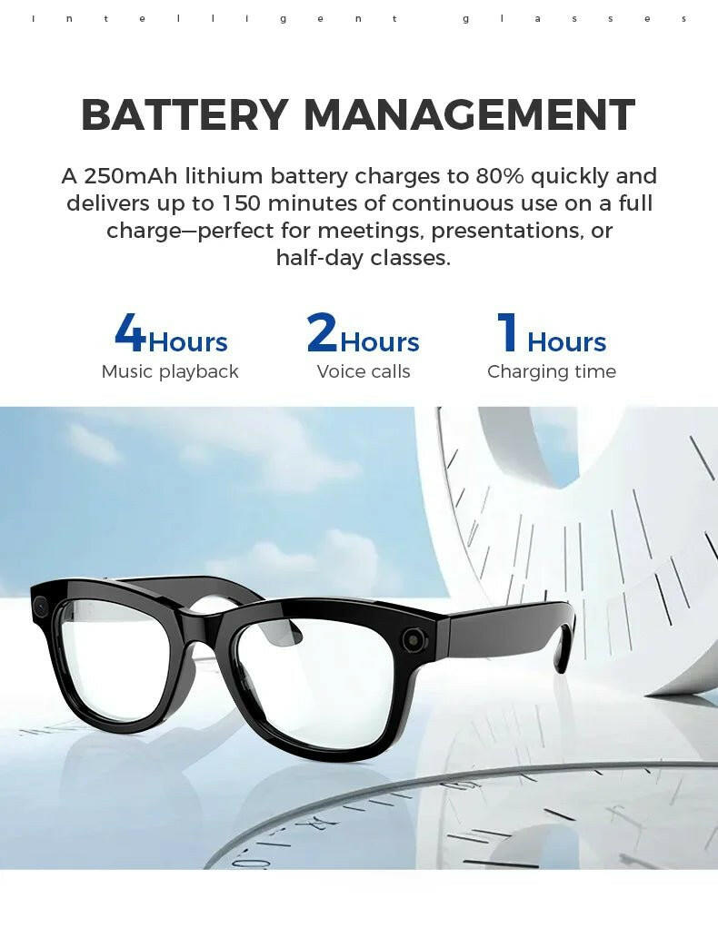 . Bluetooth AI Smart Glasses – 5MP Camera & Voice Assistant - GoTypical