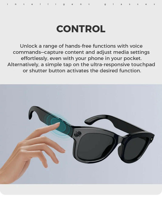. Bluetooth AI Smart Glasses – 5MP Camera & Voice Assistant - GoTypical