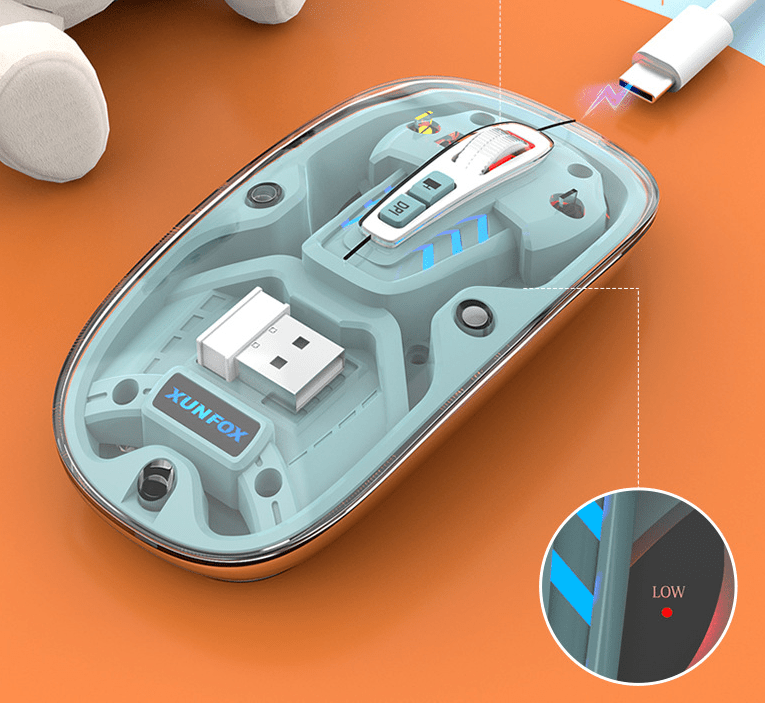 Bluetooth Wireless Transparent Mouse – . Dual-Mode USB Mute - GoTypical