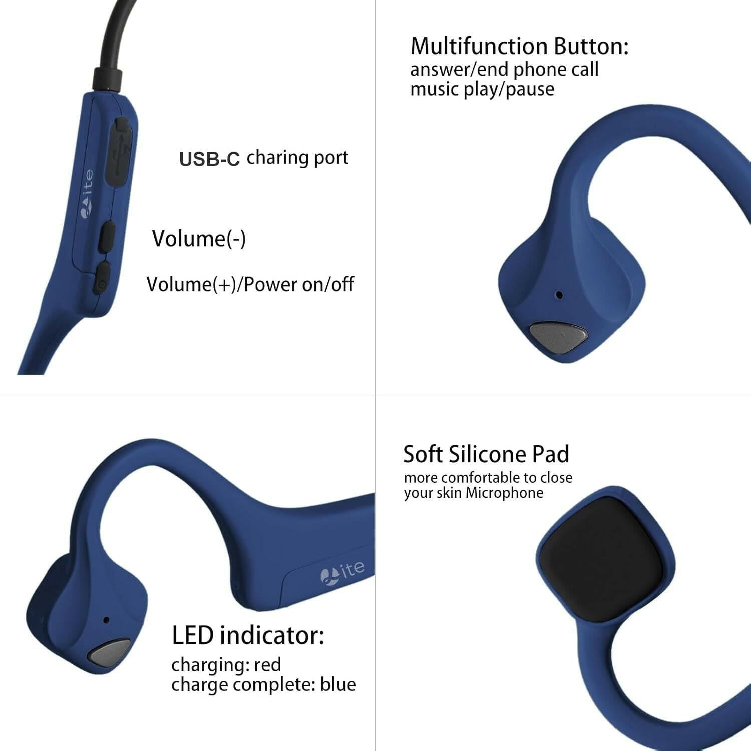 Bone Conduction Earphones – Wireless Open-Ear Sports Headphones IPX6 Waterproof Bluetooth - GoTypical