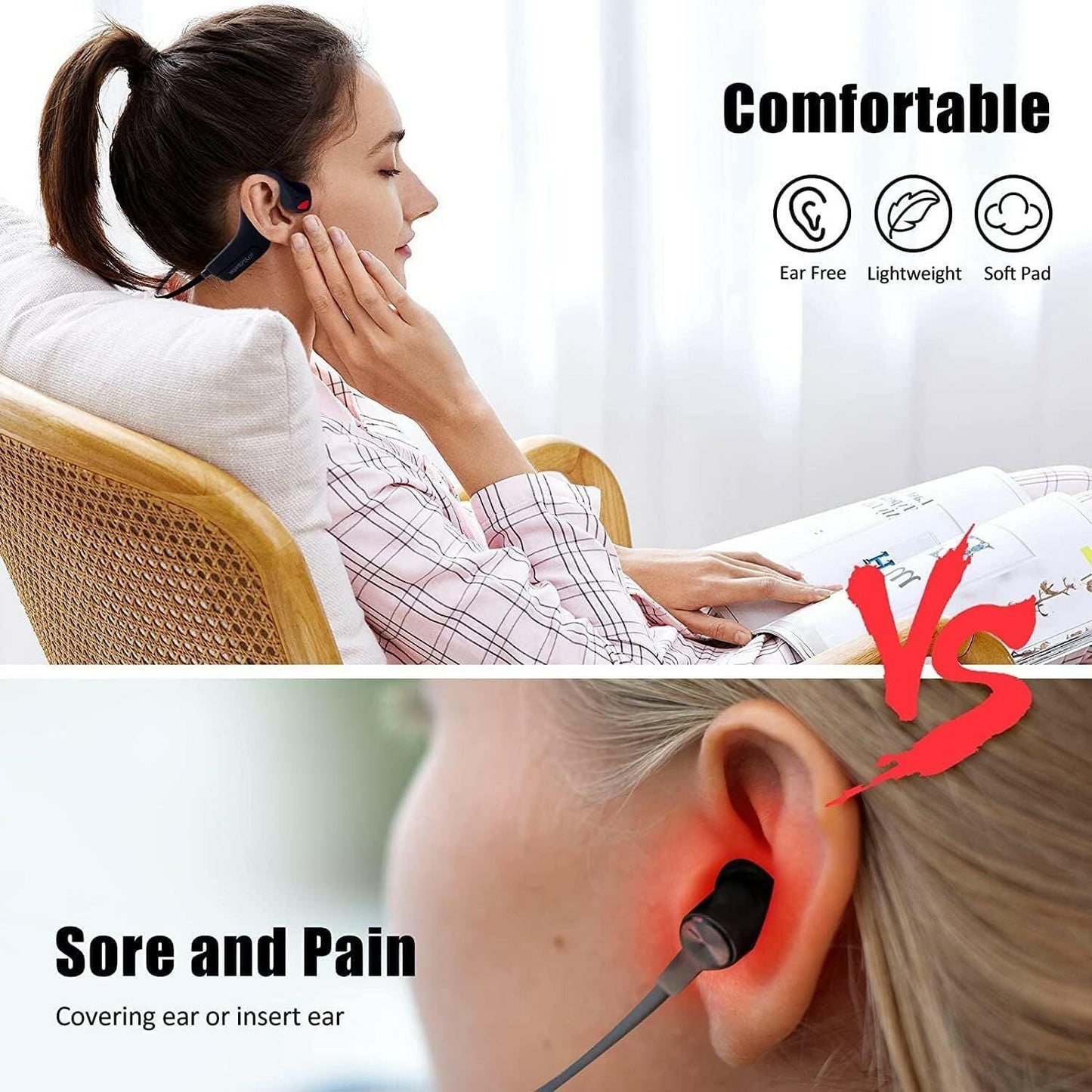 Bone Conduction Earphones – Wireless Open-Ear Sports Headphones IPX6 Waterproof Bluetooth - GoTypical