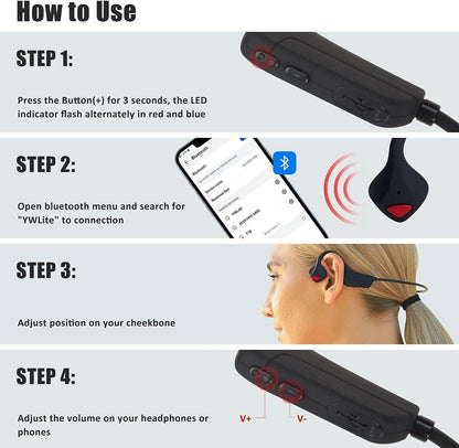 Bone Conduction Earphones – Wireless Open-Ear Sports Headphones IPX6 Waterproof Bluetooth - GoTypical