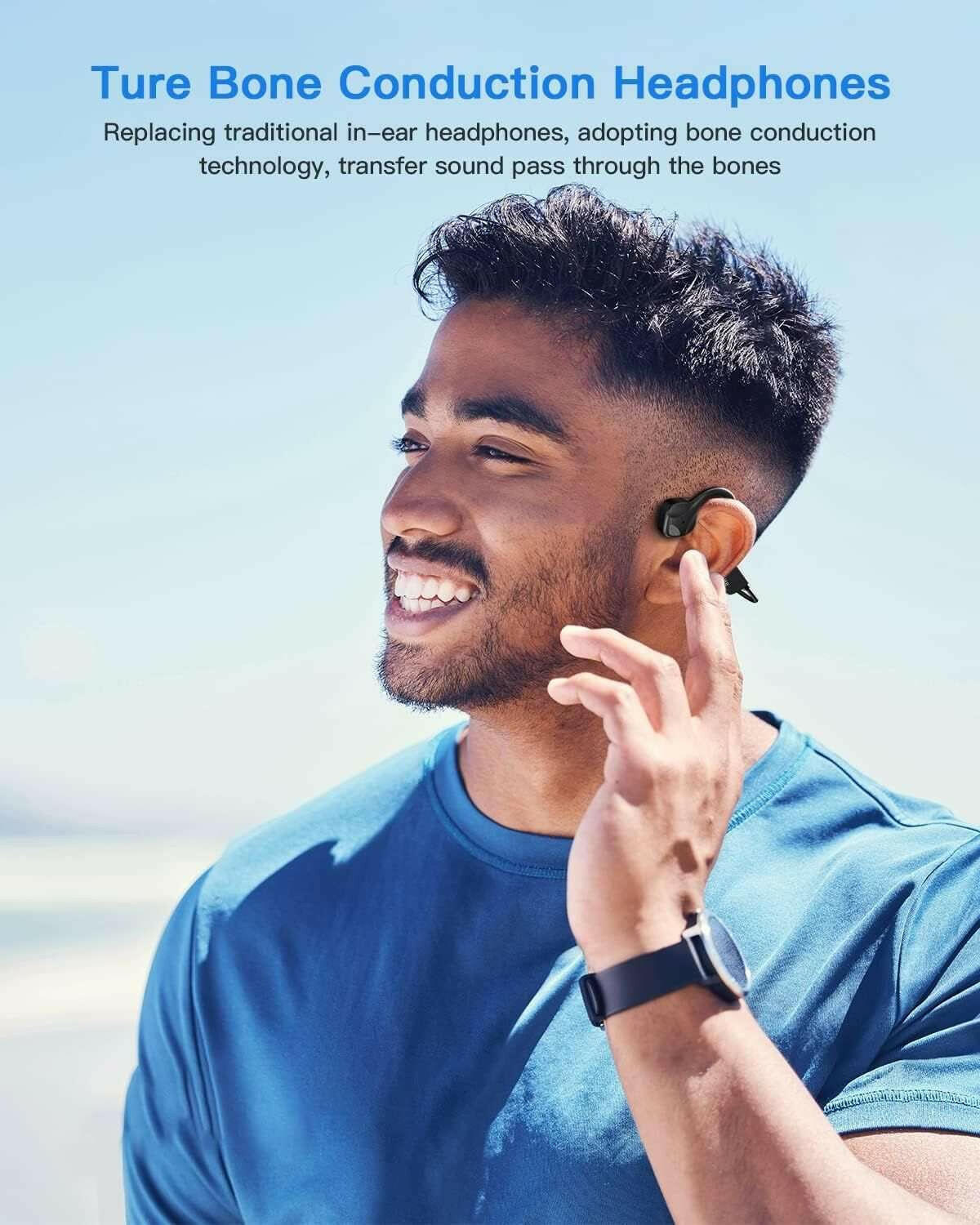 Bone Conduction Earphones – Wireless Open-Ear Sports Headphones IPX6 Waterproof Bluetooth - GoTypical