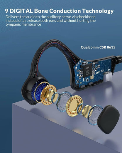 Bone Conduction Earphones – Wireless Open-Ear Sports Headphones IPX6 Waterproof Bluetooth - GoTypical