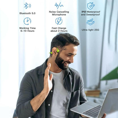 Bone Conduction Earphones – Wireless Open-Ear Sports Headphones IPX6 Waterproof Bluetooth - GoTypical