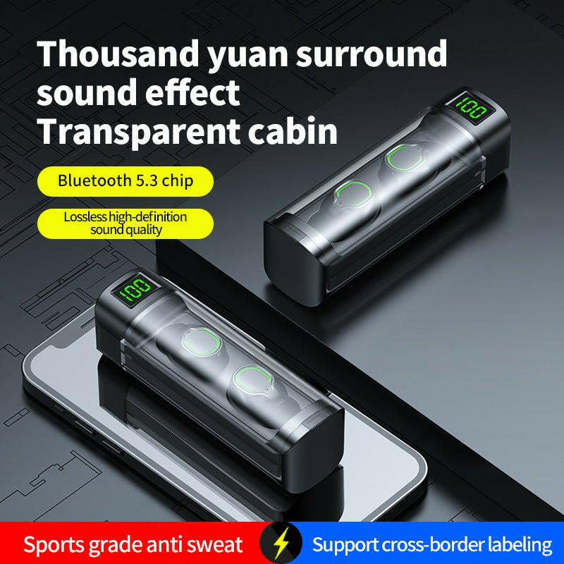 . Bluetooth Earphones – Transparent Case, Touch Sensitive Wireless - GoTypical