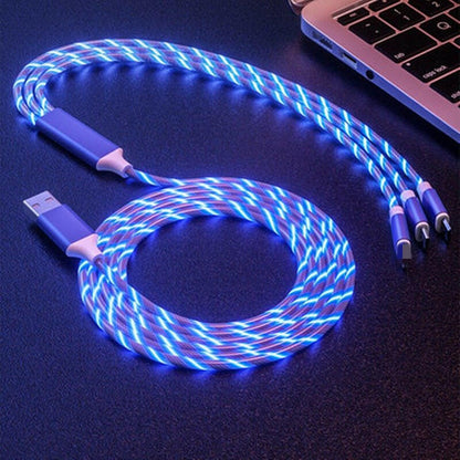 . LED Light-Emitting 3-in-1 Multi-Head Charging Cable – Streamer Design - GoTypical