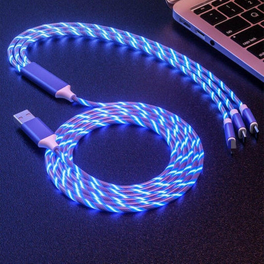 . LED Light-Emitting 3-in-1 Multi-Head Charging Cable – Streamer Design - GoTypical