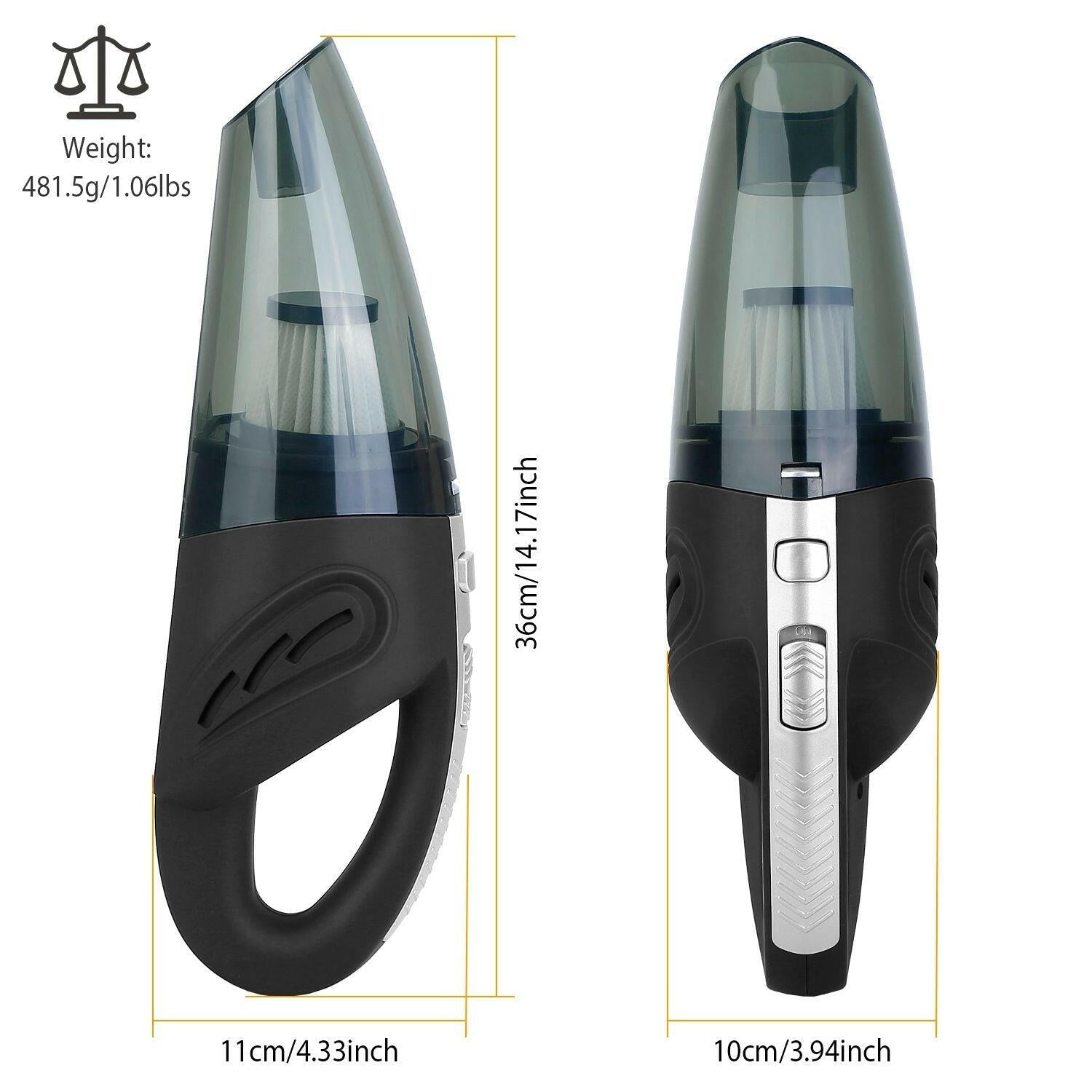 Car Handheld Vacuum Cleaner Cordless Rechargeable Hand Vacuum Portable Strong Suction Vacuum - GoTypical