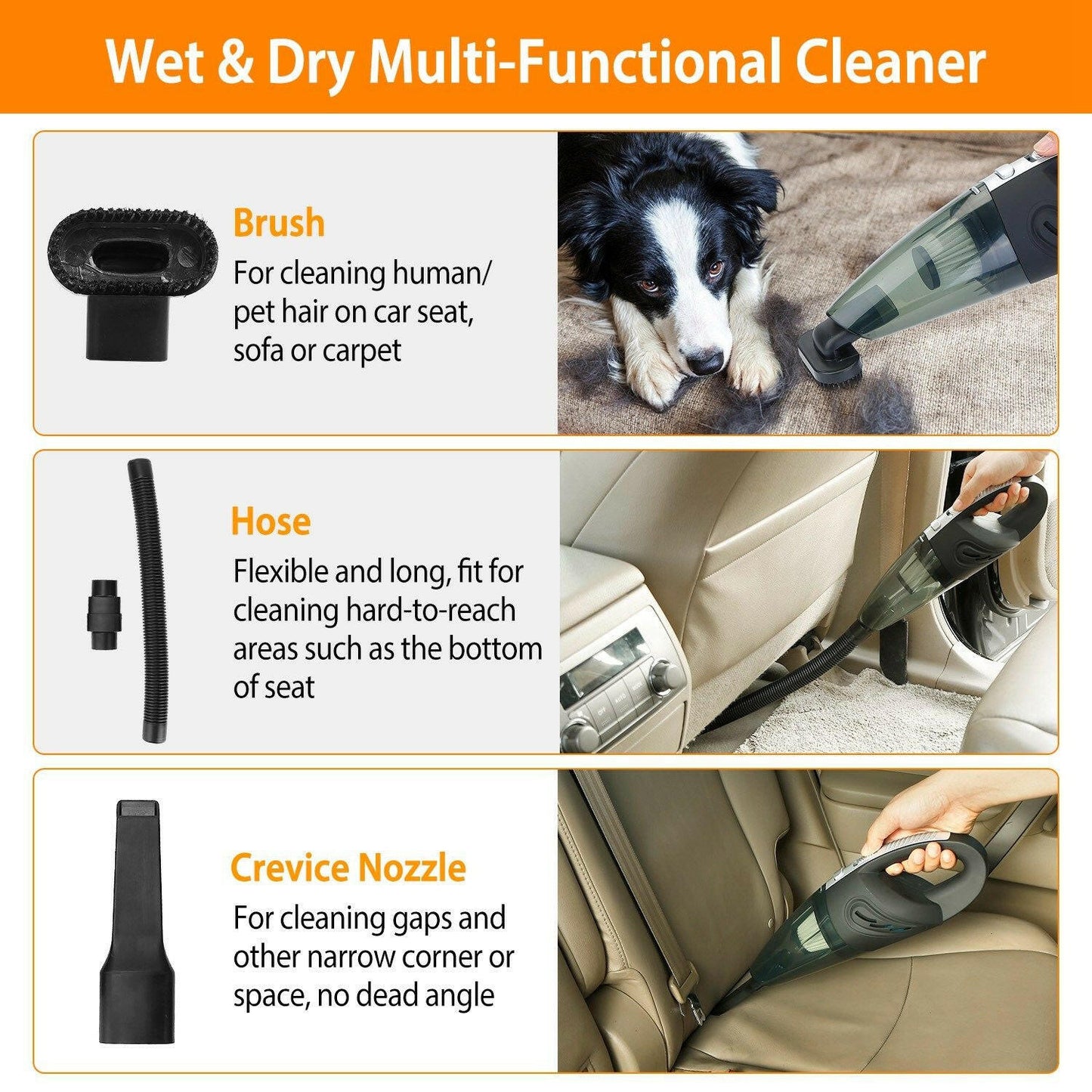 Car Handheld Vacuum Cleaner Cordless Rechargeable Hand Vacuum Portable Strong Suction Vacuum - GoTypical