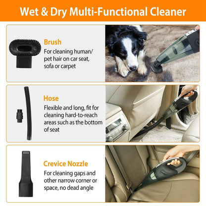 Car Handheld Vacuum Cleaner Cordless Rechargeable Hand Vacuum Portable Strong Suction Vacuum - GoTypical