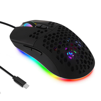 . RGB Wired USB-C Gaming Mouse – 6-Button Macro Programmable Luminous - GoTypical