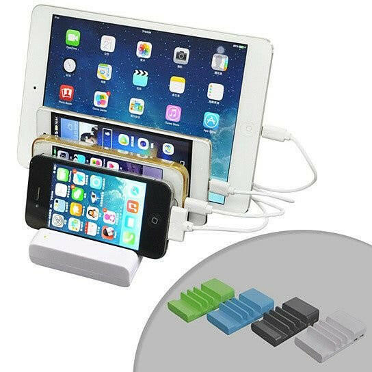 4-Port USB Charging Station – Smart Charger with Device Stand 60W - GoTypical