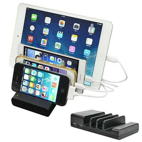 4-Port USB Charging Station – Smart Charger with Device Stand 60W - GoTypical